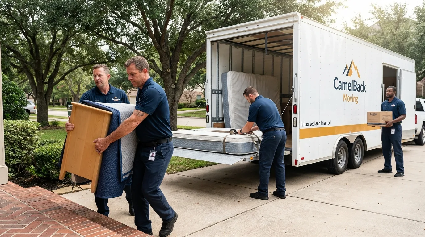 Crew loading residential truck for cross-state move from Sebree, KY