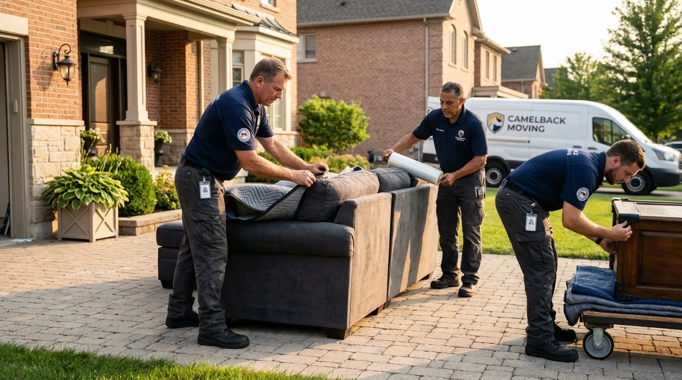 Large estate moving crew wrapping furniture in Sebree, KY
